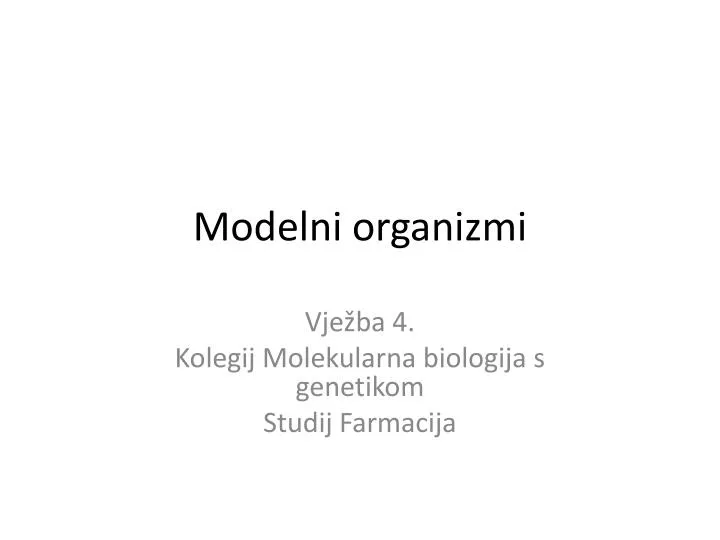 modelni organizmi