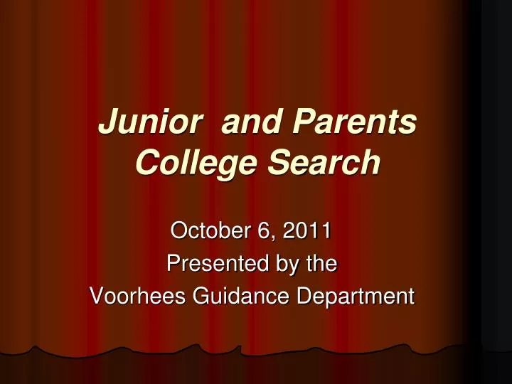 junior and parents college search