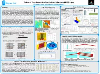Gain and Time Resolution Simulations in Saturated MCP Pores