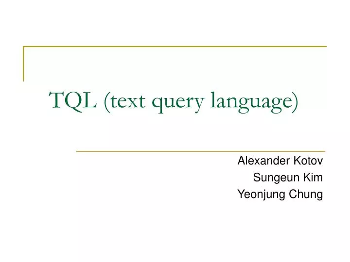 tql text query language