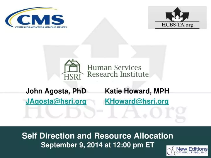 self direction and resource allocation september 9 2014 at 12 00 pm et