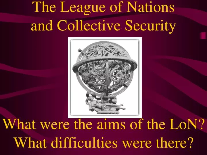 the league of nations and collective security