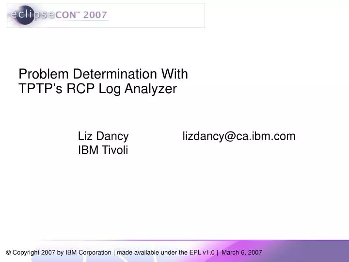 problem determination with tptp s rcp log analyzer