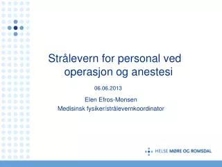 str levern for personal ved operasjon og anestesi 06 06 2013