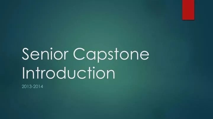 senior capstone introduction