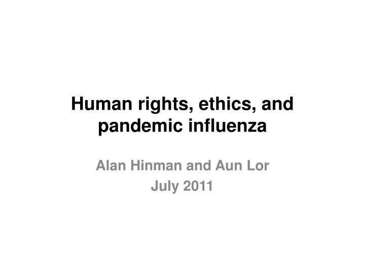 human rights ethics and pandemic influenza