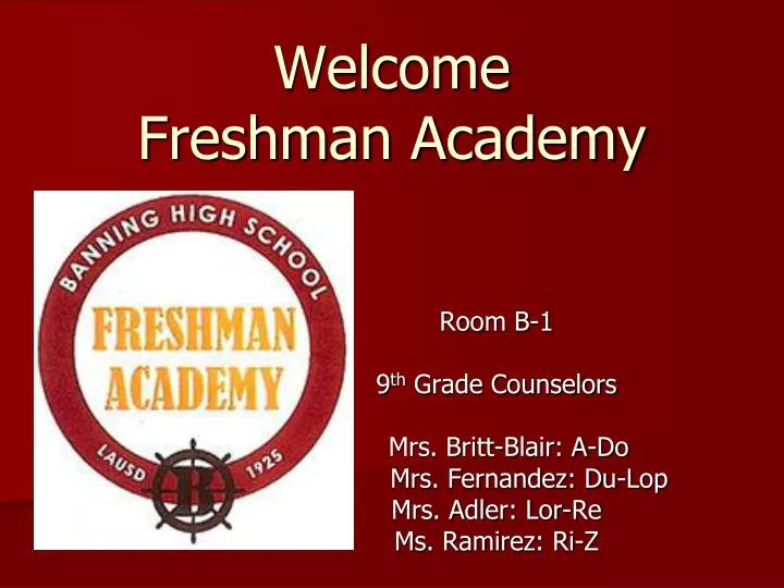 welcome freshman academy
