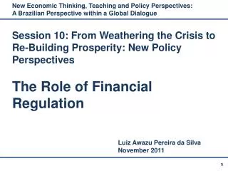 New Economic Thinking, Teaching and Policy Perspectives: