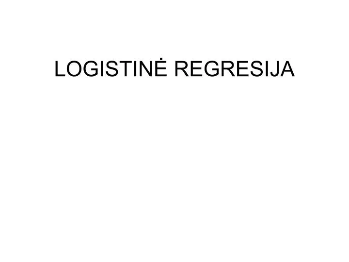 logistin regresija