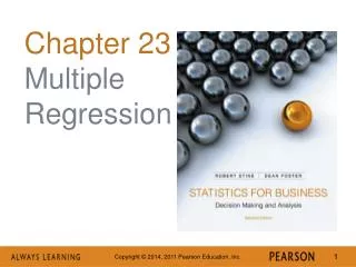 Chapter 23 Multiple Regression
