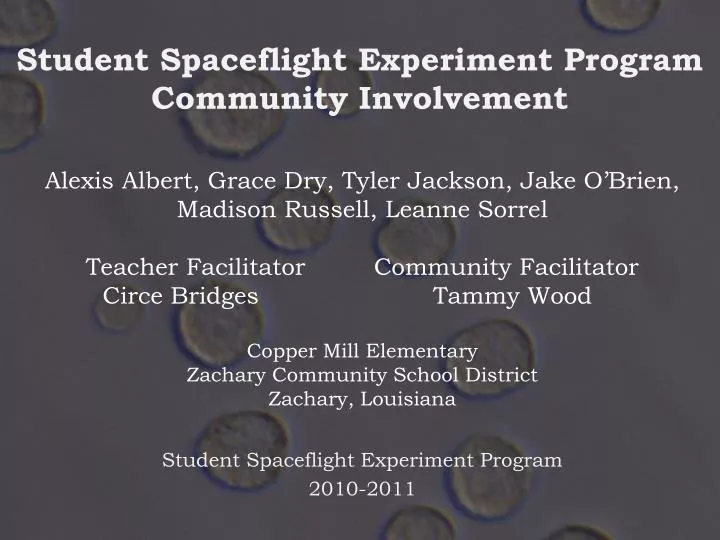 student spaceflight experiment program community involvement