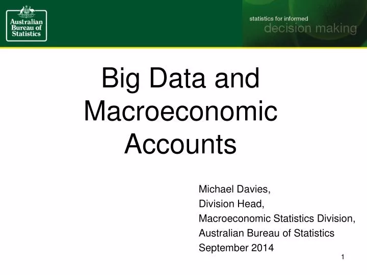 big data and macroeconomic accounts