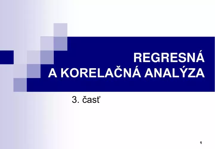 regresn a korela n anal za