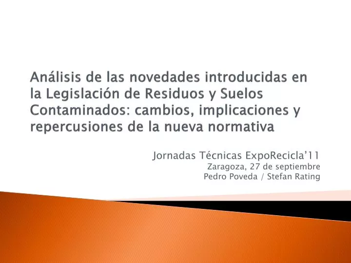 jornadas t cnicas exporecicla 11 zaragoza 27 de septiembre pedro poveda stefan rating