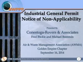 Industrial General Permit Notice of Non-Applicability