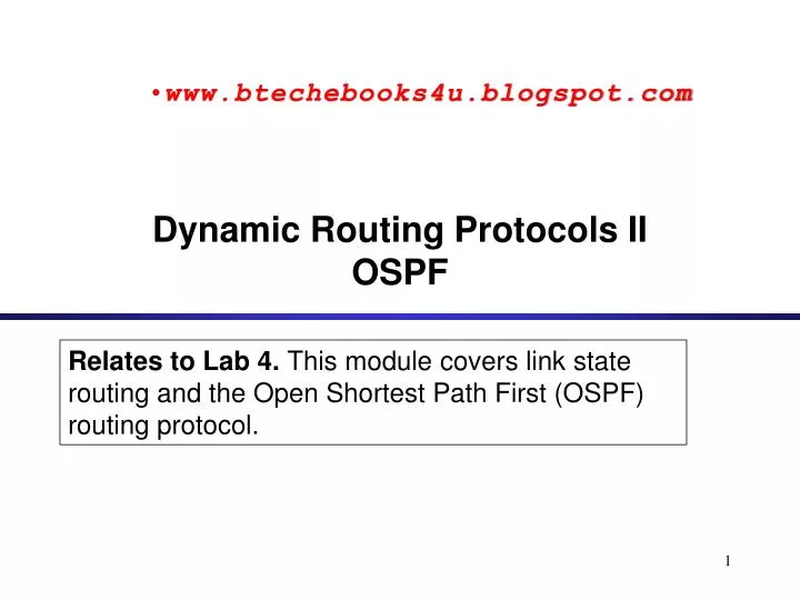 dynamic routing protocols ii ospf