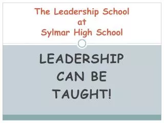 The Leadership School at Sylmar High School