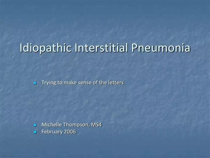 idiopathic interstitial pneumonia