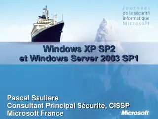 windows xp sp2 et windows server 2003 sp1