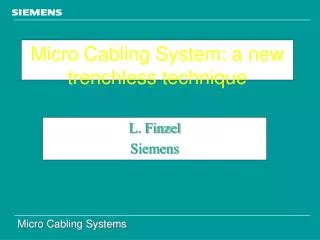 Micro Cabling System: a new trenchless technique