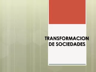 transformacion de sociedades
