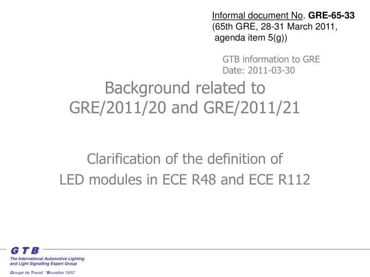 background related to gre 2011 20 and gre 2011 21