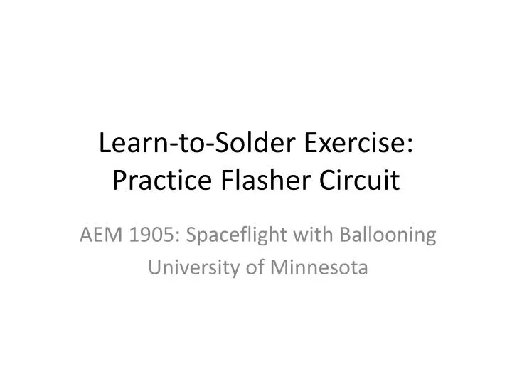 learn to solder exercise practice flasher circuit