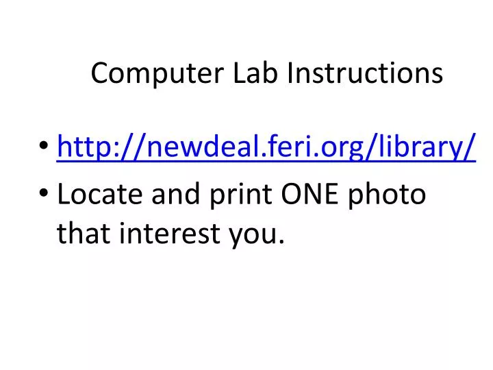 computer lab instructions