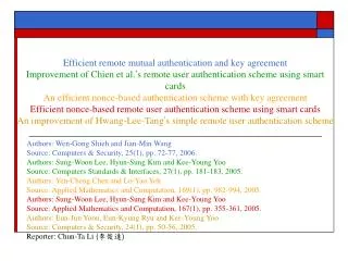 Authors: Wen-Gong Shieh and Jian-Min Wang Source: Computers &amp; Security, 25(1), pp. 72-77, 2006.