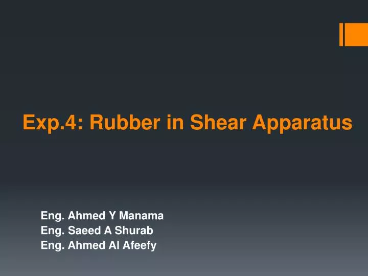 exp 4 rubber in shear apparatus