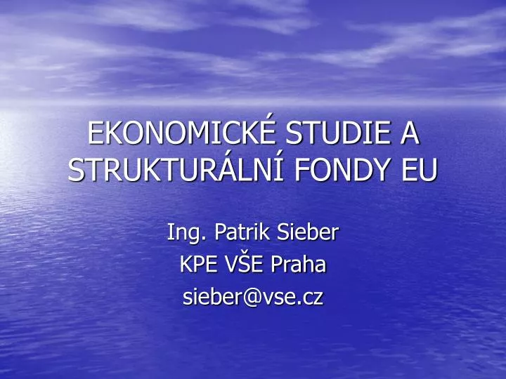 ekonomick studie a struktur ln fondy eu