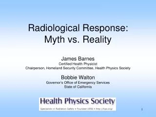 Radiological Response: Myth vs. Reality