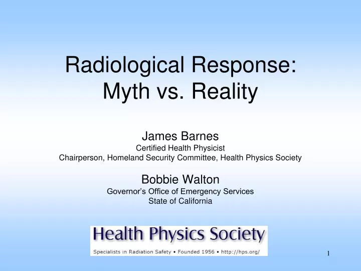 radiological response myth vs reality