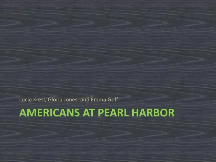 americans at pearl harbor