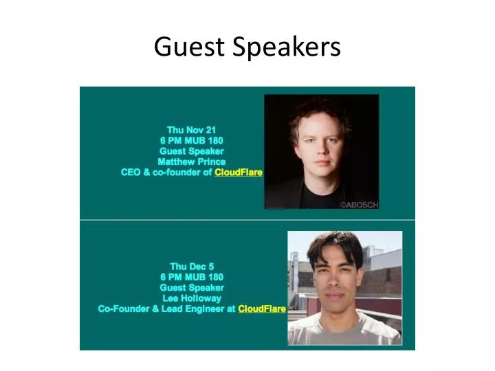 guest speakers