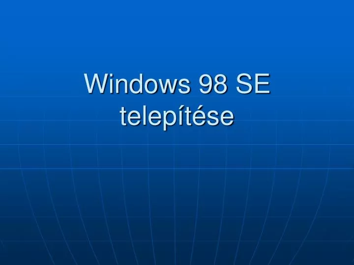 windows 98 se telep t se