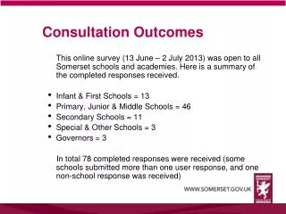 Consultation Outcomes