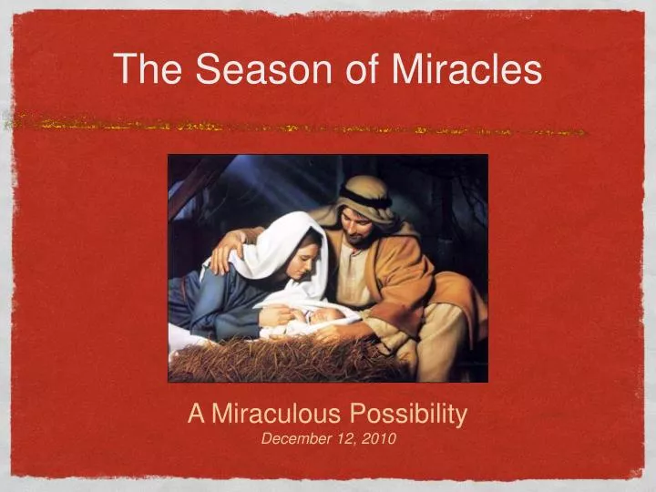 the season of miracles