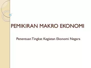 pemikiran makro ekonomi