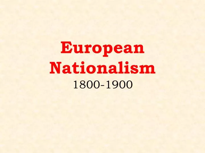 european nationalism 1800 1900