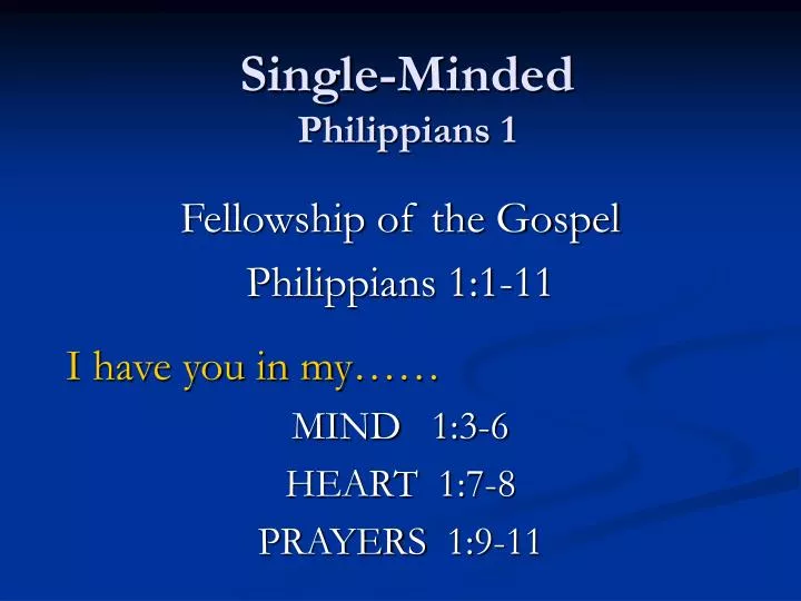 single minded philippians 1