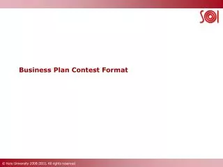 Business Plan Contest Format