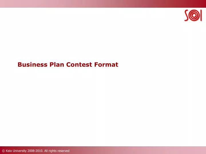 business plan contest format