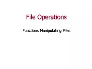 File Operations