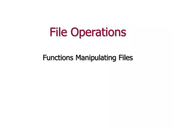 file operations