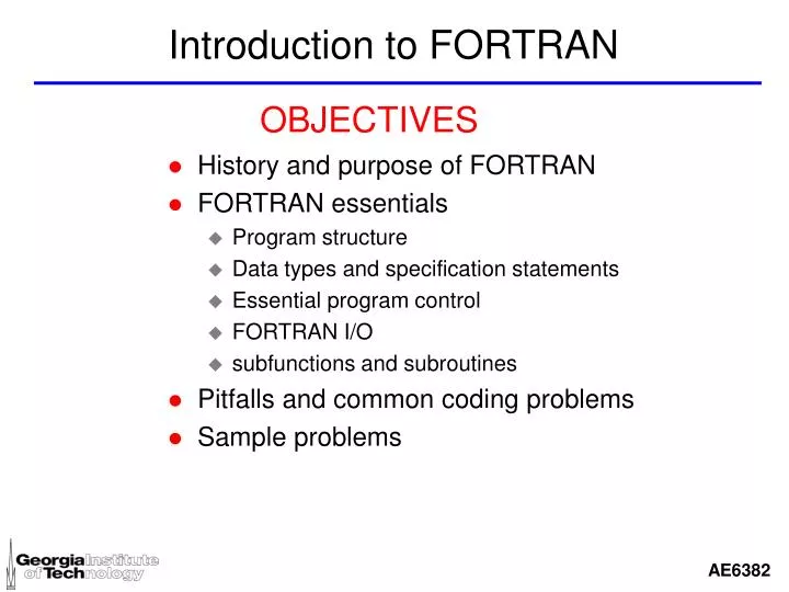 introduction to fortran