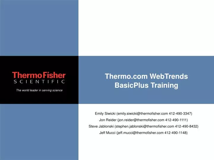 thermo com webtrends basicplus training
