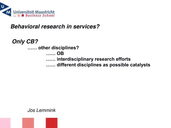behavioral research in services