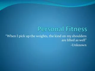 Personal Fitness