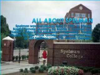 ALL ABOUT SPELMAN